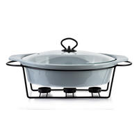 AUFLAUFFORM Modern Kitchen Grau 39/28/12 cm Keramik - Grau, Keramik (28/12/39cm) - Mondex