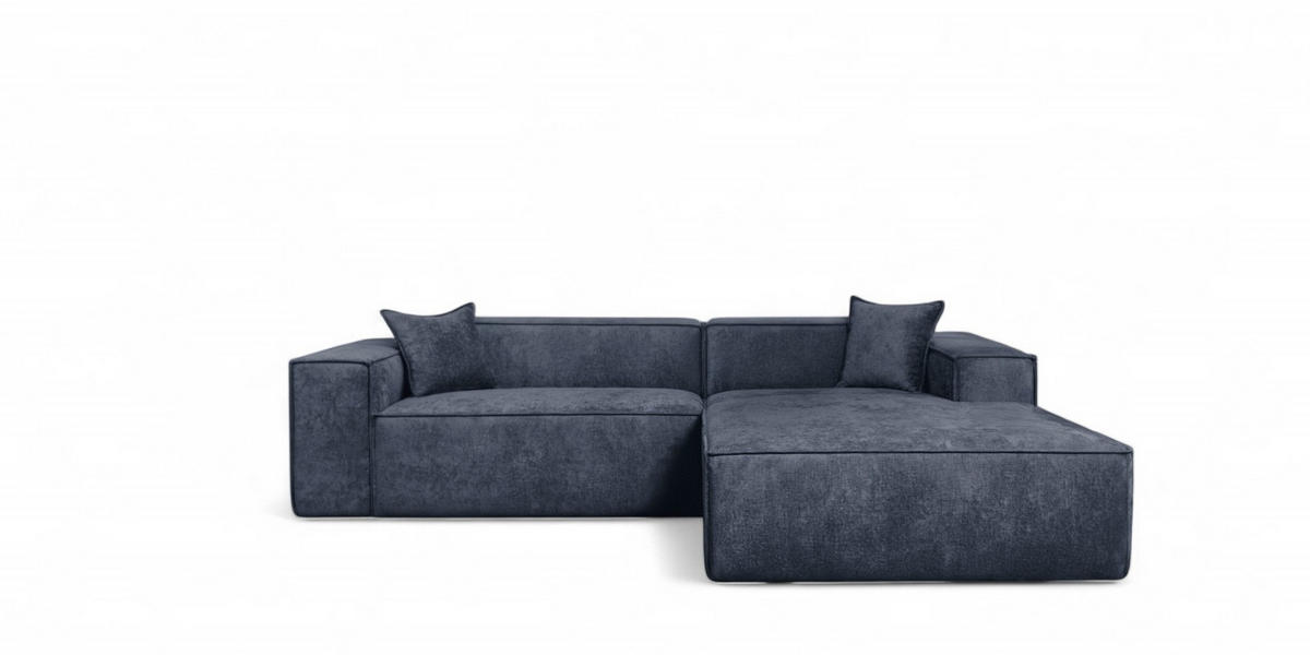 ECKSOFA Carlota - Blau, Holzwerkstoff/Textil (270/192cm) - Fun Möbel