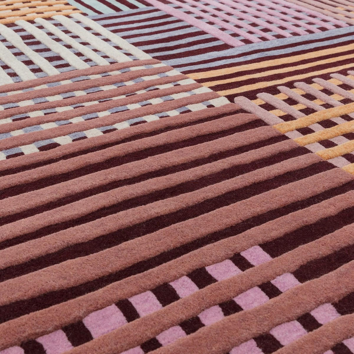 TEPPICH Moderner aus Wolle für Wohn- und Schlafzimmer FACET Rosa 160 x 230 cm - Pink, Naturmaterialien (160/230cm) - Novatrend