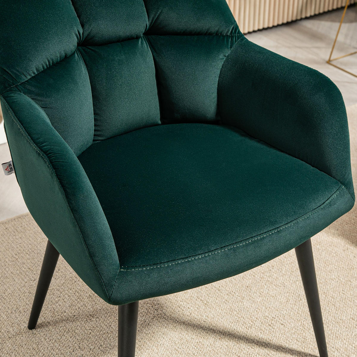 SESSEL Loungesessel mit Armlehne, Samtoptik für Wohnzimmer, Dunkelgrün - Dunkelgrün, Textil (58.5/78.5/59cm) - HOMCOM