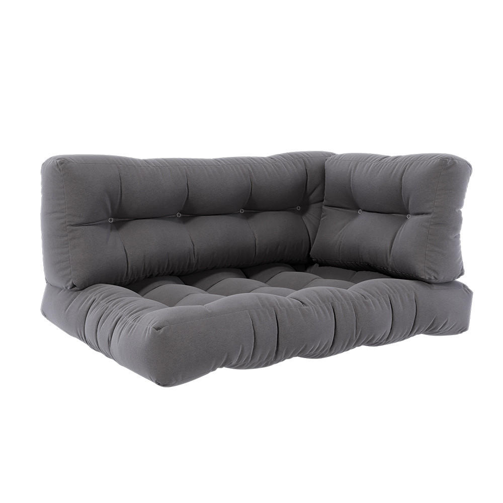 PALETTENKISSEN SET Flocken Grau 120 x 80 cm 3 Teile - Grau, Textil (120/80/15cm) - Vicco