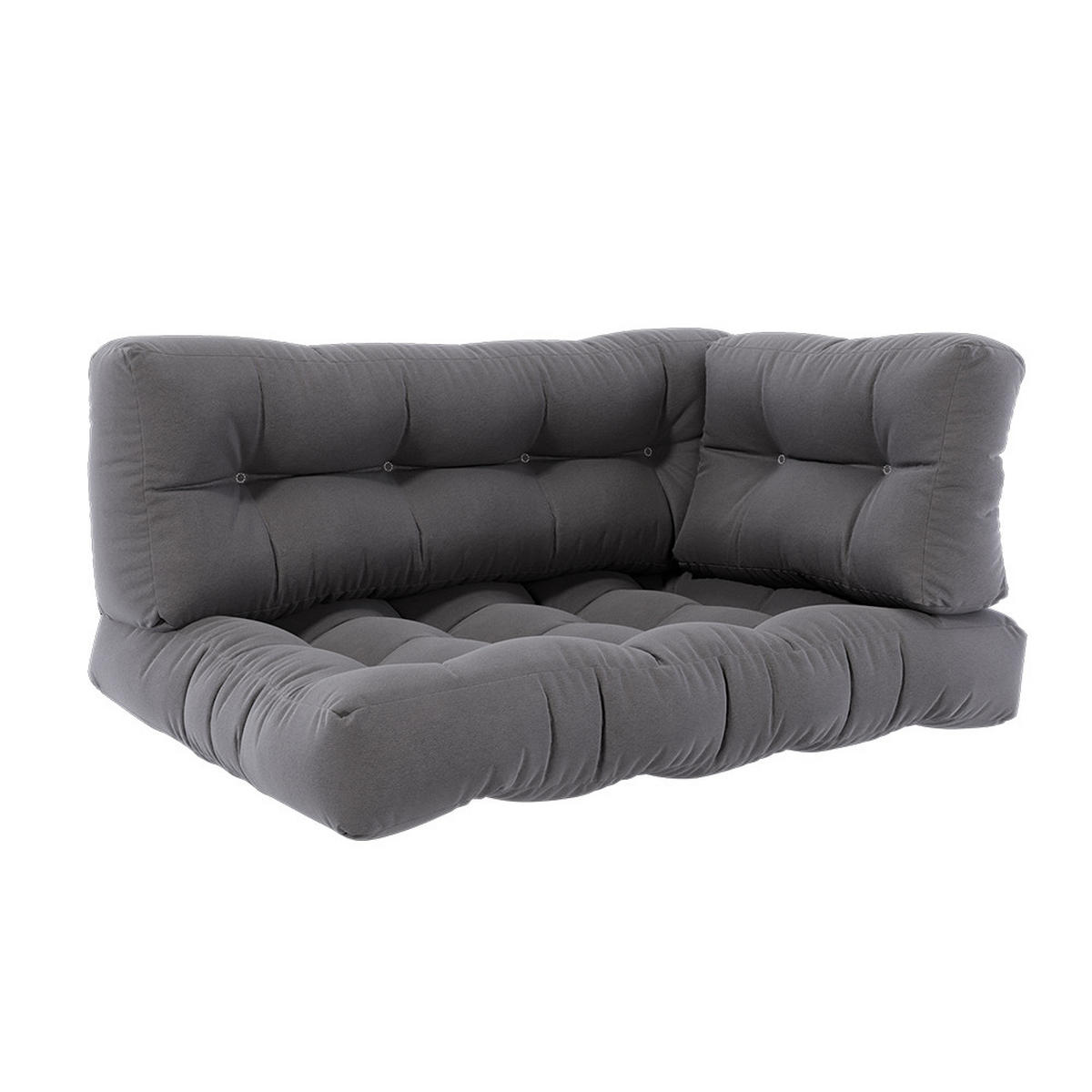 PALETTENKISSEN SET Flocken Grau 120 x 80 cm 3 Teile - Grau, Textil (120/80/15cm) - Vicco