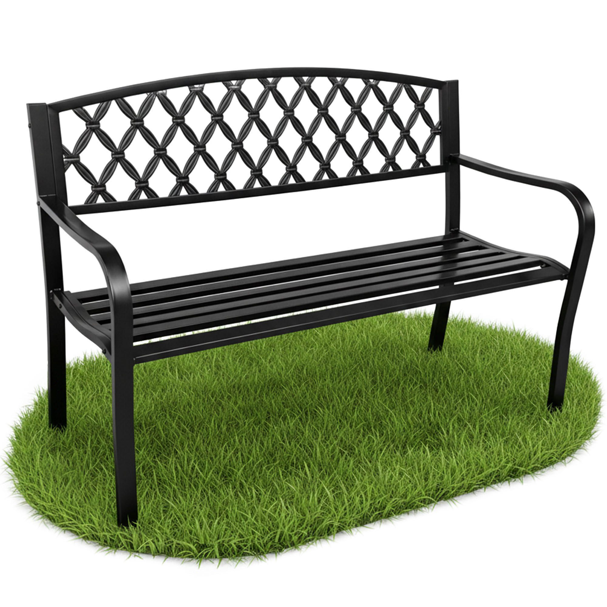 GARTENBANK CLASSICO Schwarz 127 x 86 x 62 cm - Schwarz, Metall (127/86/62cm) - Akord