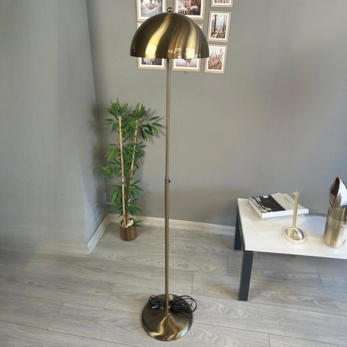 STEHLEUCHTE Gelora 170 Cm - Messingfarben, Metall (37/37/170cm) - Bamyum
