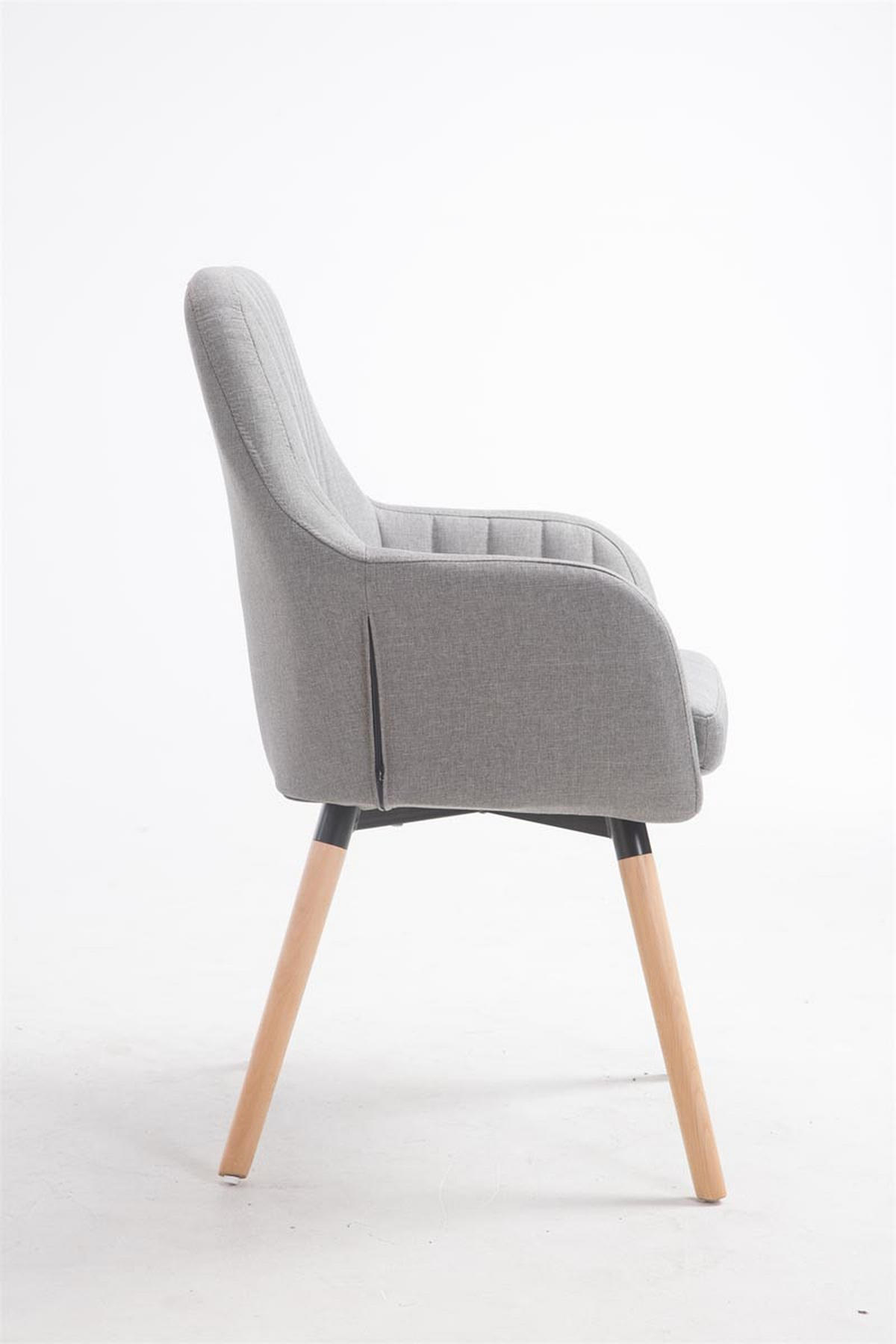 ARMLEHNENSTUHL Stoff grau - Eukalyptusholzfarben/Grau, Holz/Textil (67/93/58cm) - CLP