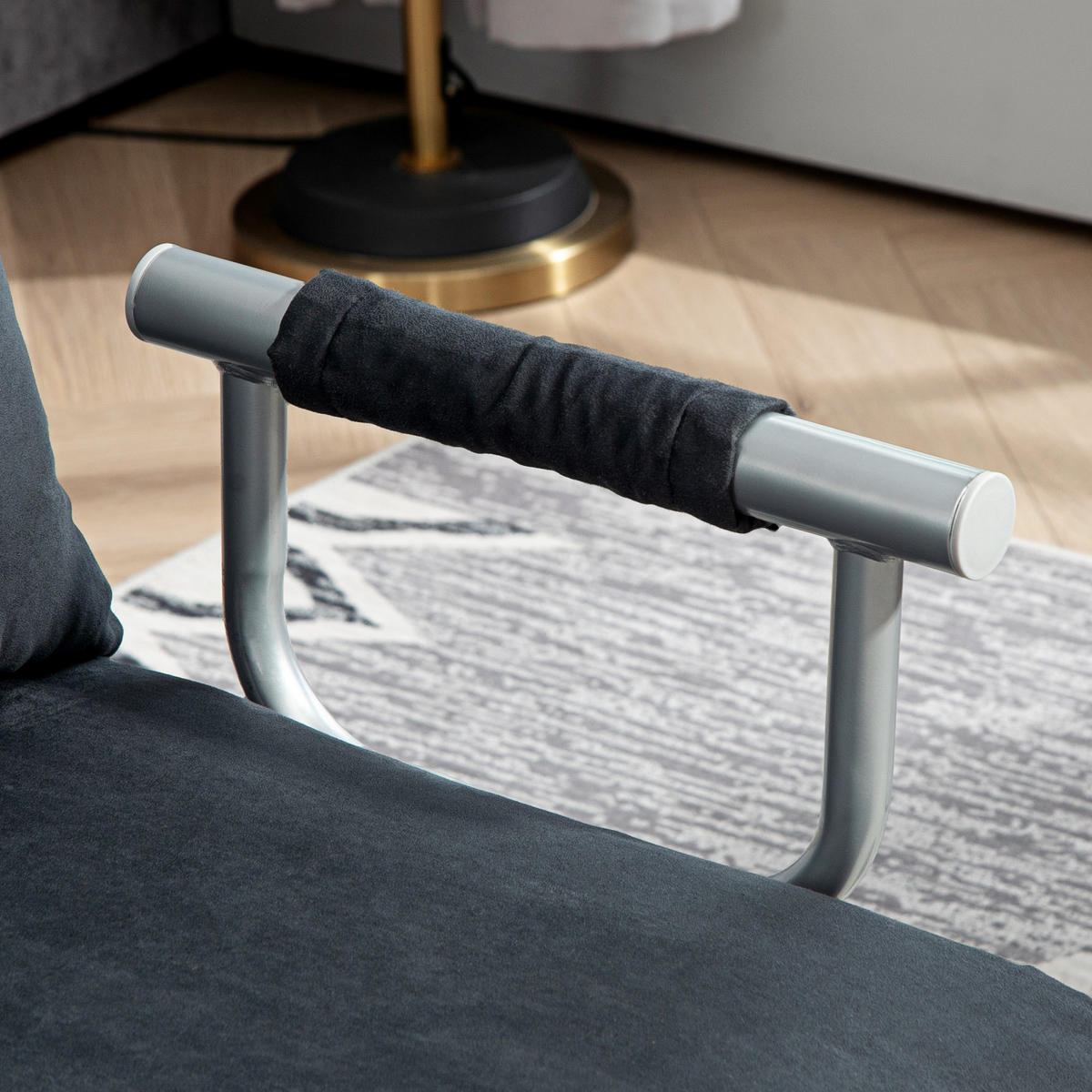 SCHLAFSOFA mit Metallgestell, verstellbarer Rückenlehne 111/80/78 cm Schwarz - Schwarz, Metall (80/78/111cm) - Redom