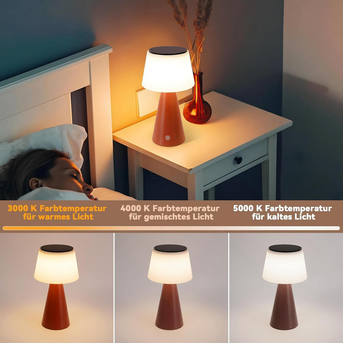 TISCHLEUCHTE Brennert 13/23.9/13 cm - Rot, Metall (13/13/23.9cm) - ZMH