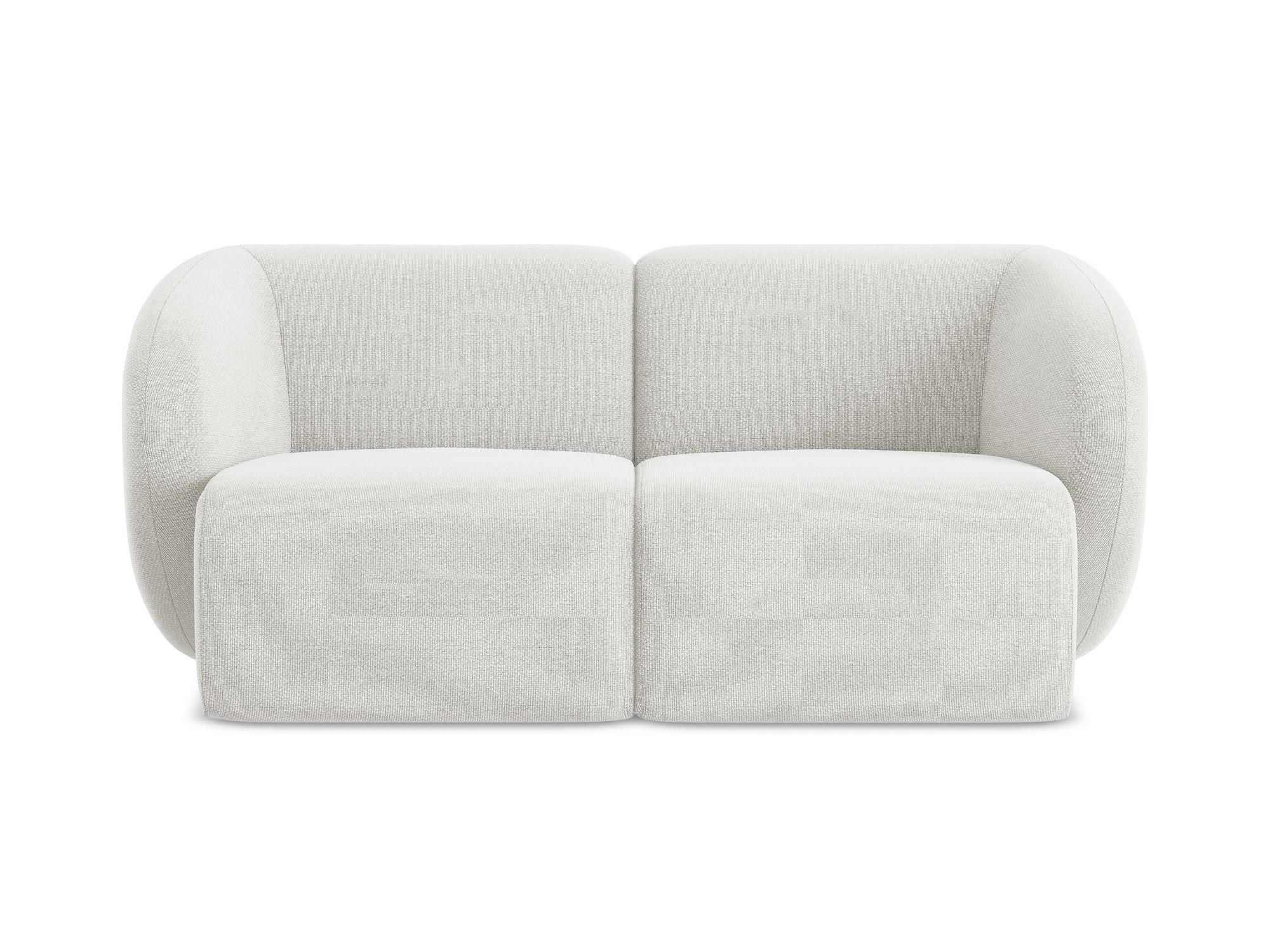 2-SITZER-SOFA Bouclé Stoff Weiß - Schwarz/Weiß, Holzwerkstoff/Kunststoff (174/75/94cm) - Makamii