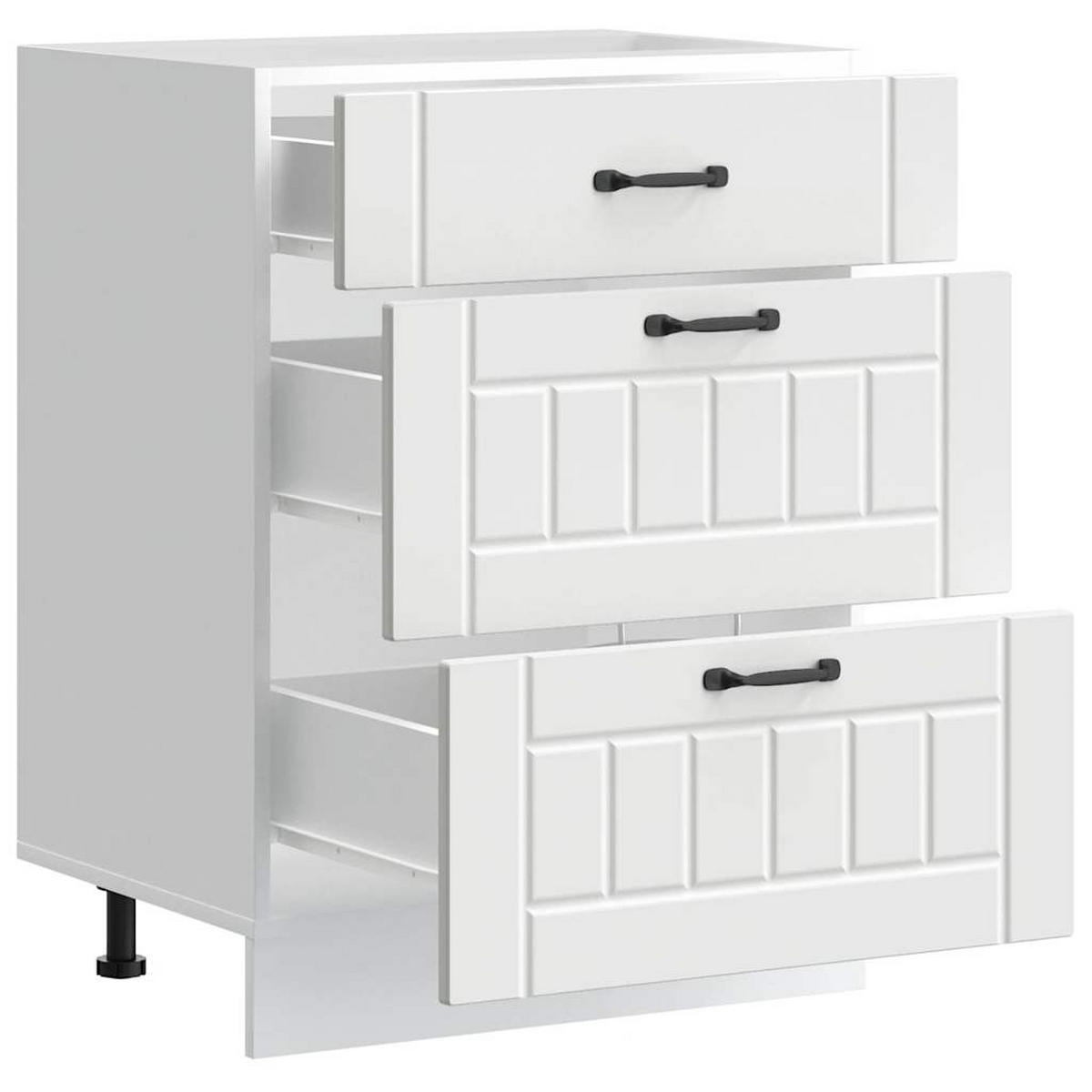 KÜCHENUNTERSCHRANK Maro Weiß 60x46x81,5 cm - Weiß, Holz (60/81.5/46cm) - DELUKE