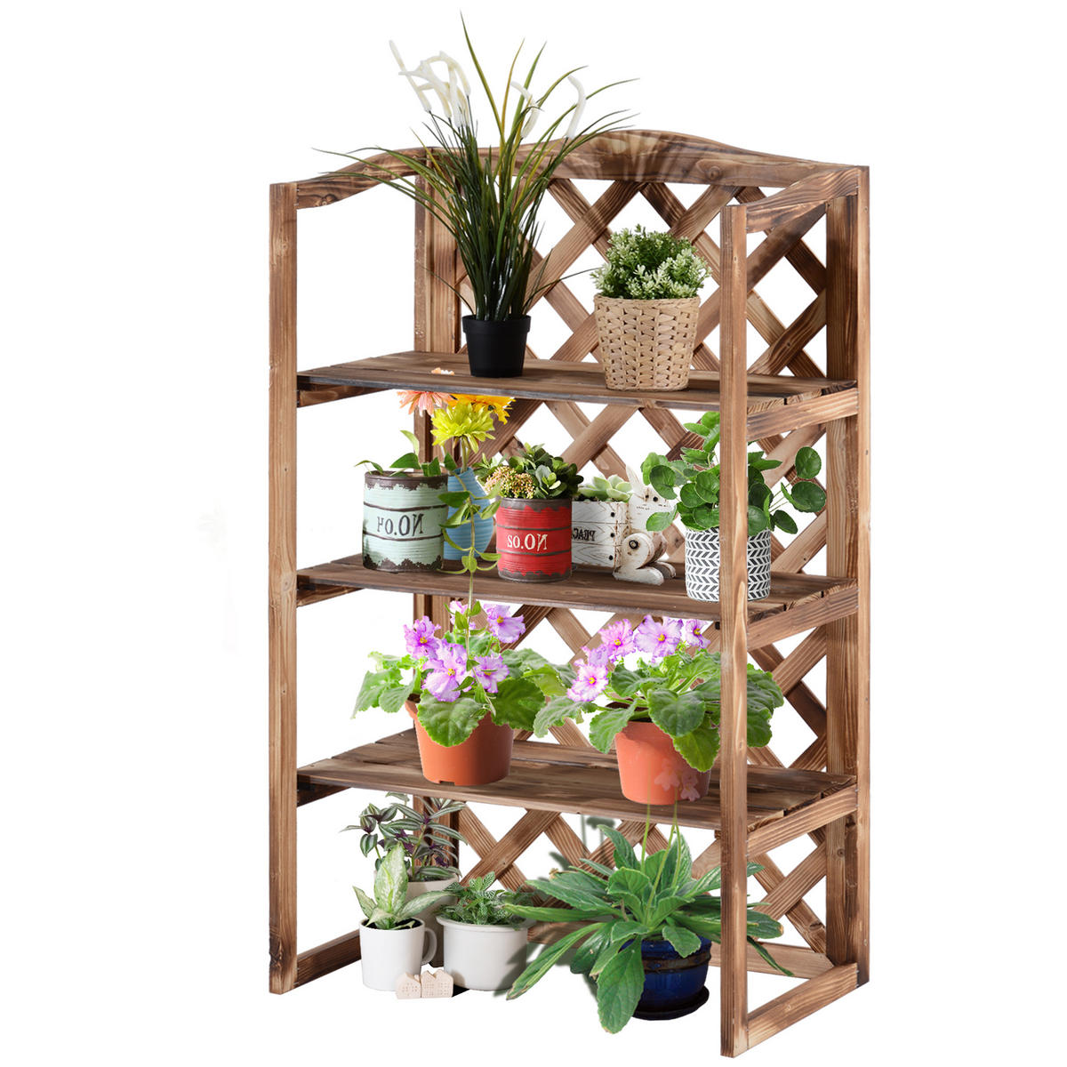 BLUMENSTÄNDER DE-05441 3 Etagen, Tannenholz Natur - Naturfarben, Holz (75/38/120cm) - ComfortXL