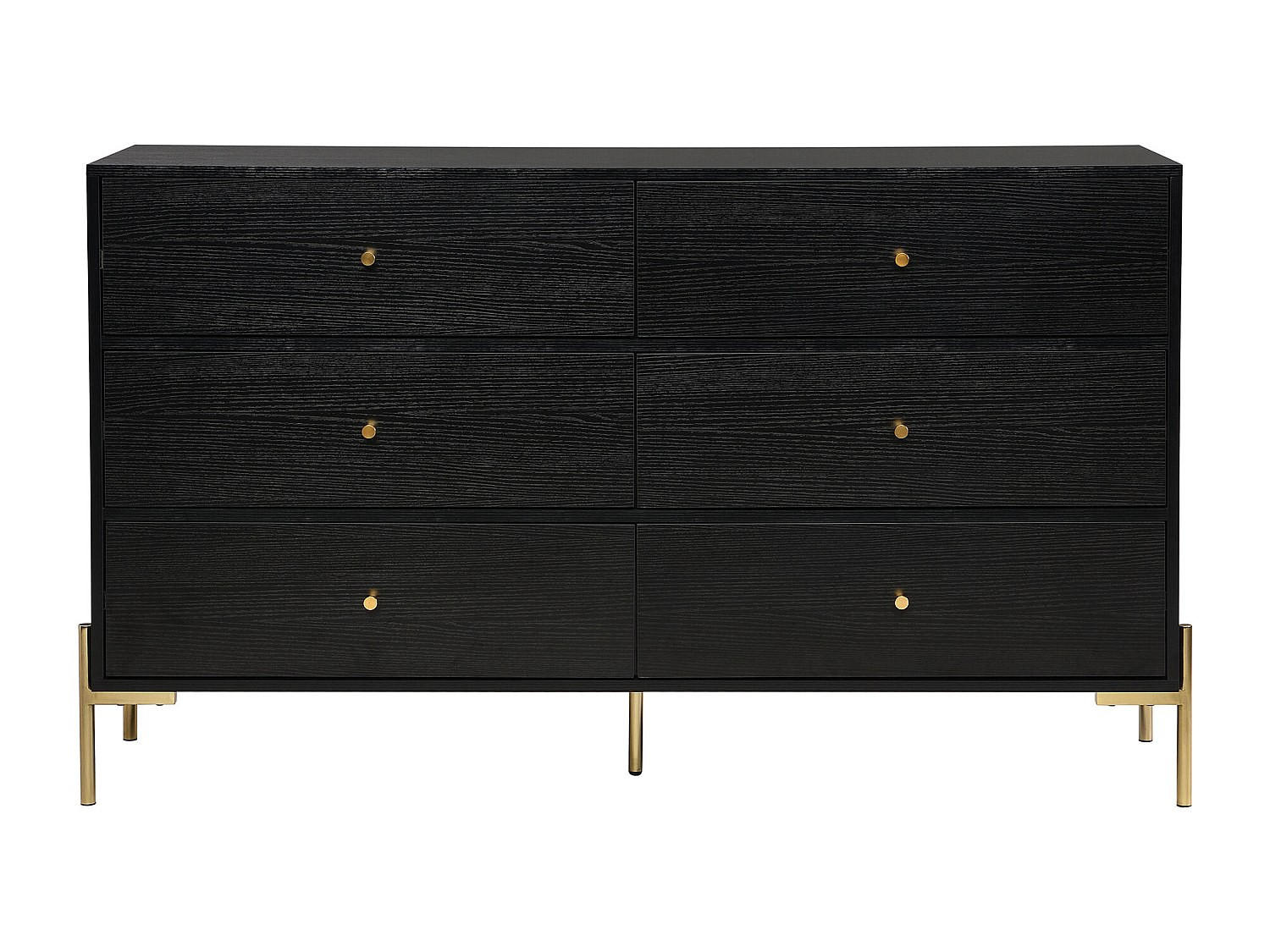 KOMMODE - 140 cm x 40 cm - holz - schwarz, goldfarben Milavia - Goldfarben/Schwarz, Holz (140/82/40cm) - Vente-Unique