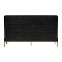 KOMMODE - 140 cm x 40 cm - holz - schwarz, goldfarben Milavia - Goldfarben/Schwarz, Holz (140/82/40cm) - Vente-Unique