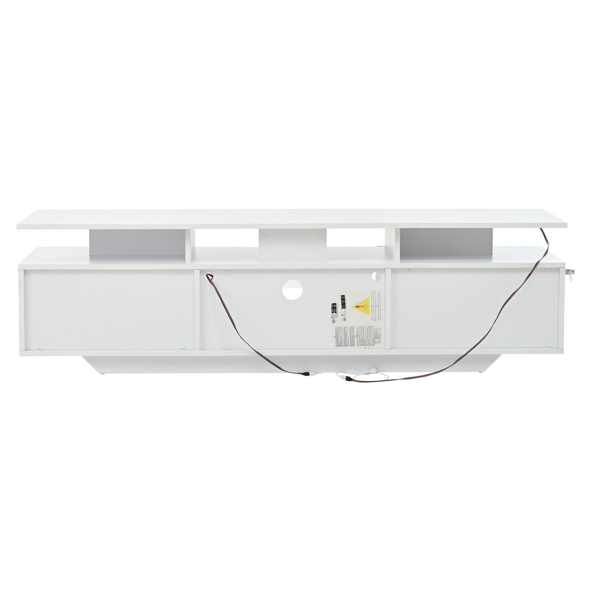 LOWBOARD DE-40372 2 Schränke mit LED und Glas-Regalen Weiß - Weiß, Holzwerkstoff (160/45/40cm) - ComfortXL