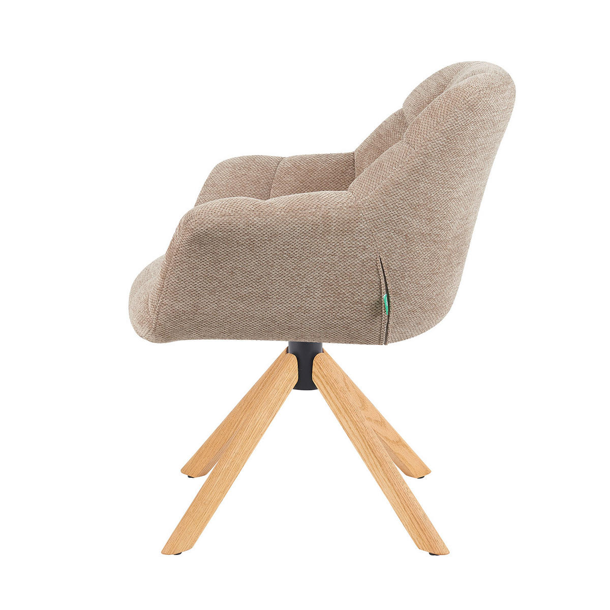 DREHSTUHL Mika-Nea - Honigeiche/Beige, Eichenholz/Holz (65/81/66cm) - DUBI Möbel