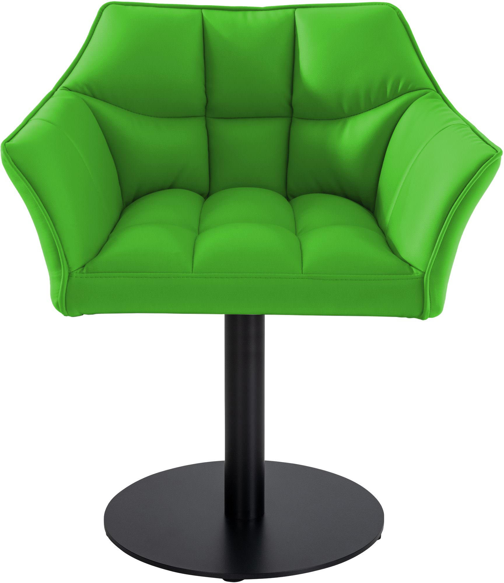 SESSEL Lederlook grün - Schwarz/Grün, Textil/Metall (64/75/48cm) - CLP