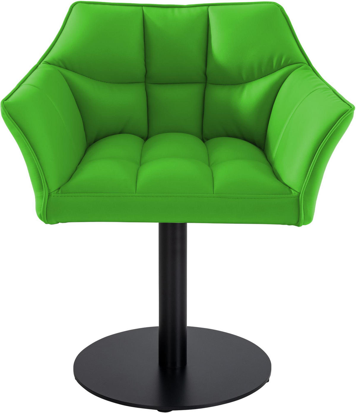 SESSEL Lederlook grün - Schwarz/Grün, Textil/Metall (64/75/48cm) - CLP