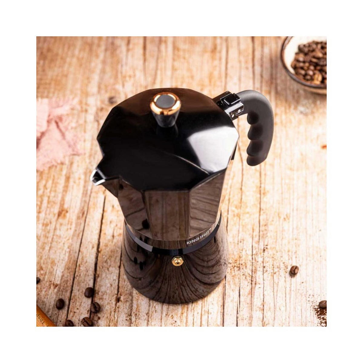 ESPRESSOKOCHER Schwarz 11/18.5/22 cm KH1884 - Schwarz, Metall (18.5/22/11cm) - Kinghoff 