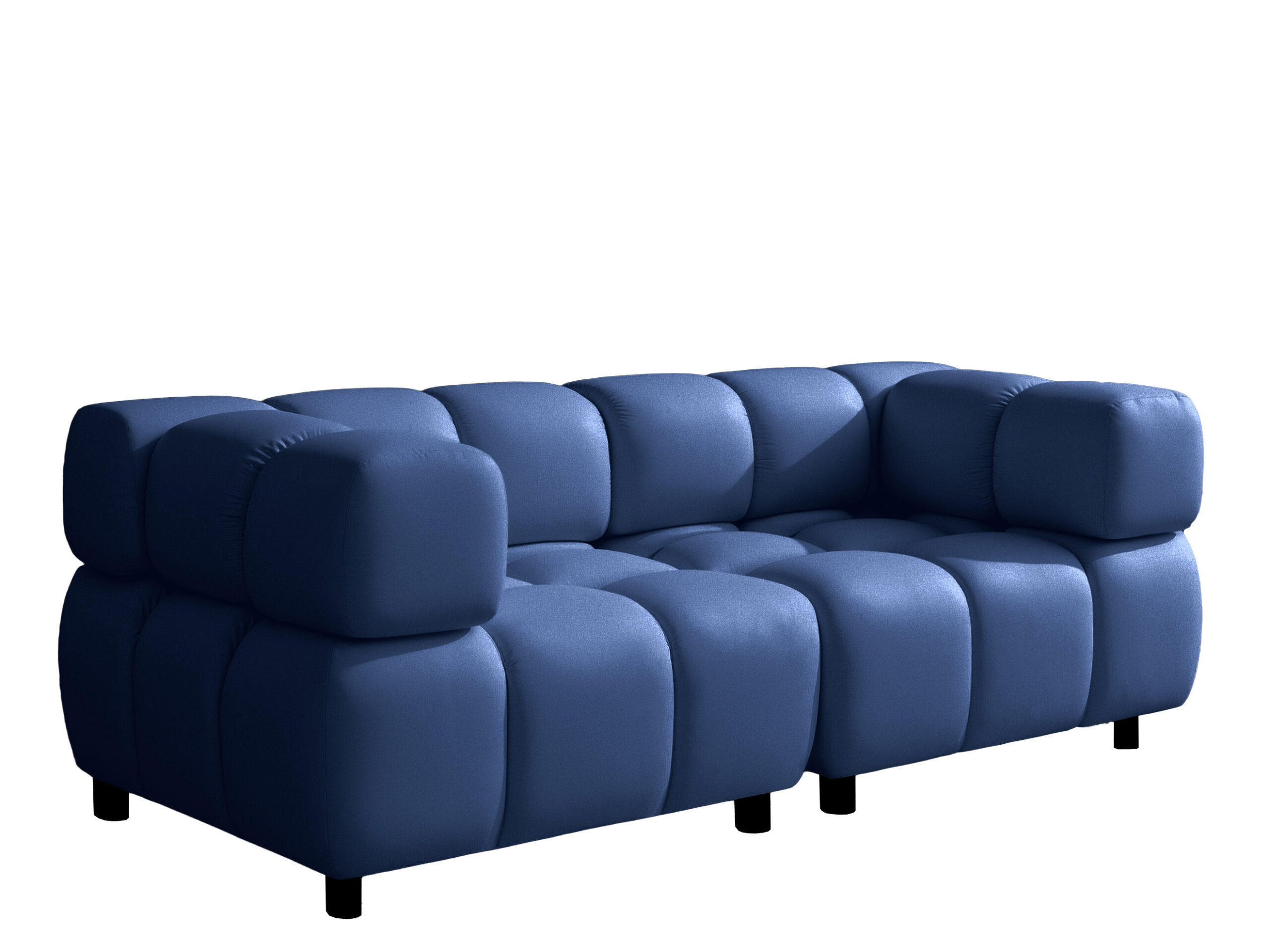 SOFA 3-Sitzer Modular, Couch, Veloursstoff Bluvel, Tintenblau, Bolla - Blau, Holz (192/71/96cm) - Kaiser Möbel