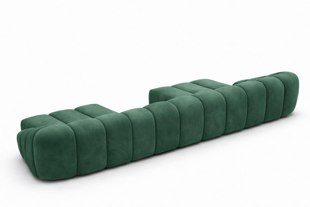 ECKSOFA Modulare U-Form, Veloursstoff Bluvel, Grün, CROISSANT U - Grün, Holz (413/72/190cm) - Kaiser Möbel