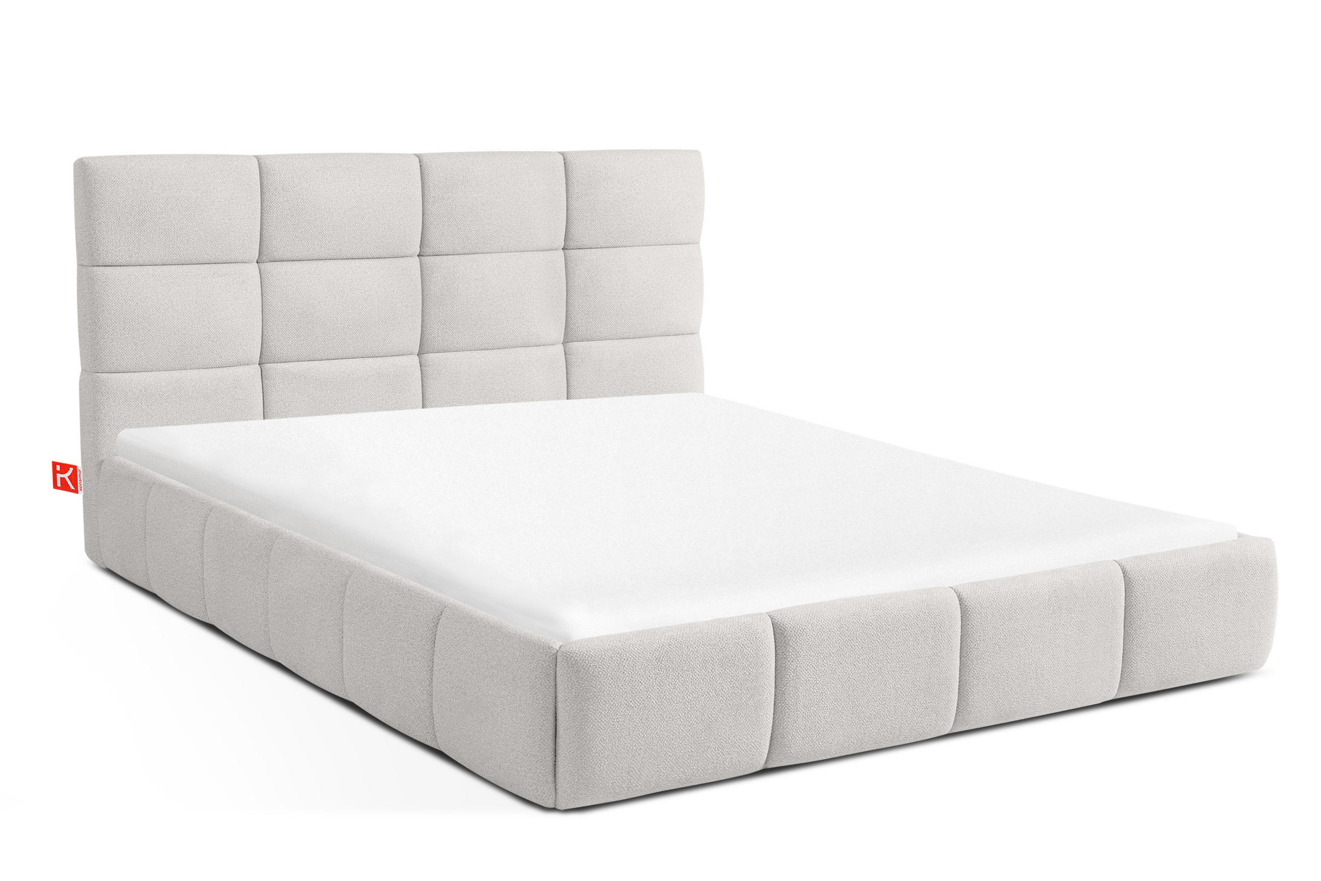 POLSTERBETT ALTOS Bouclé, weiß - Weiß, Holz/Holzwerkstoff (140/200cm) - KONSIMO®