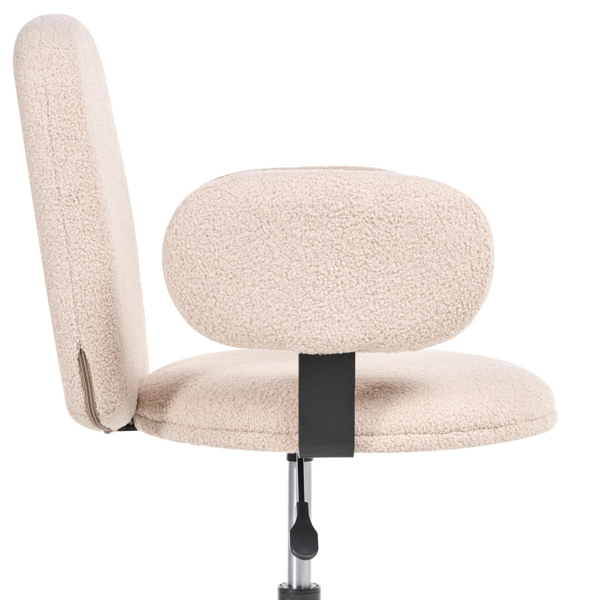 SCHREIBTISCHSTUHL Beige Moraga - Beige/Schwarz, Textil (58/80/58cm) - Beliani