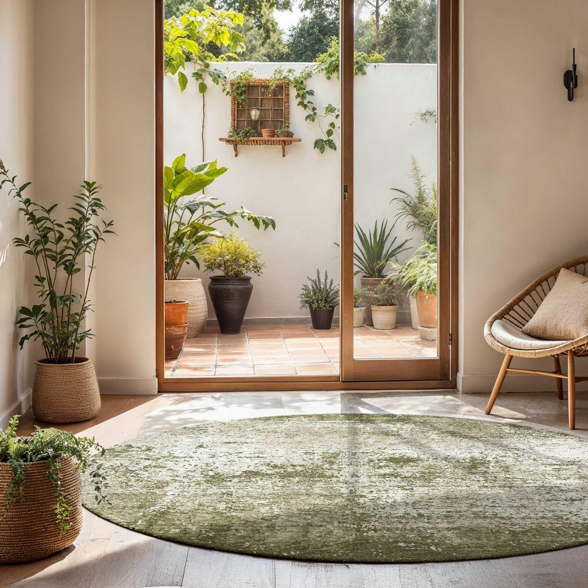 TEPPICH Uranus Virgin Land 140/140 cm - Grün, Textil (140/140cm) - Louis De Poortere