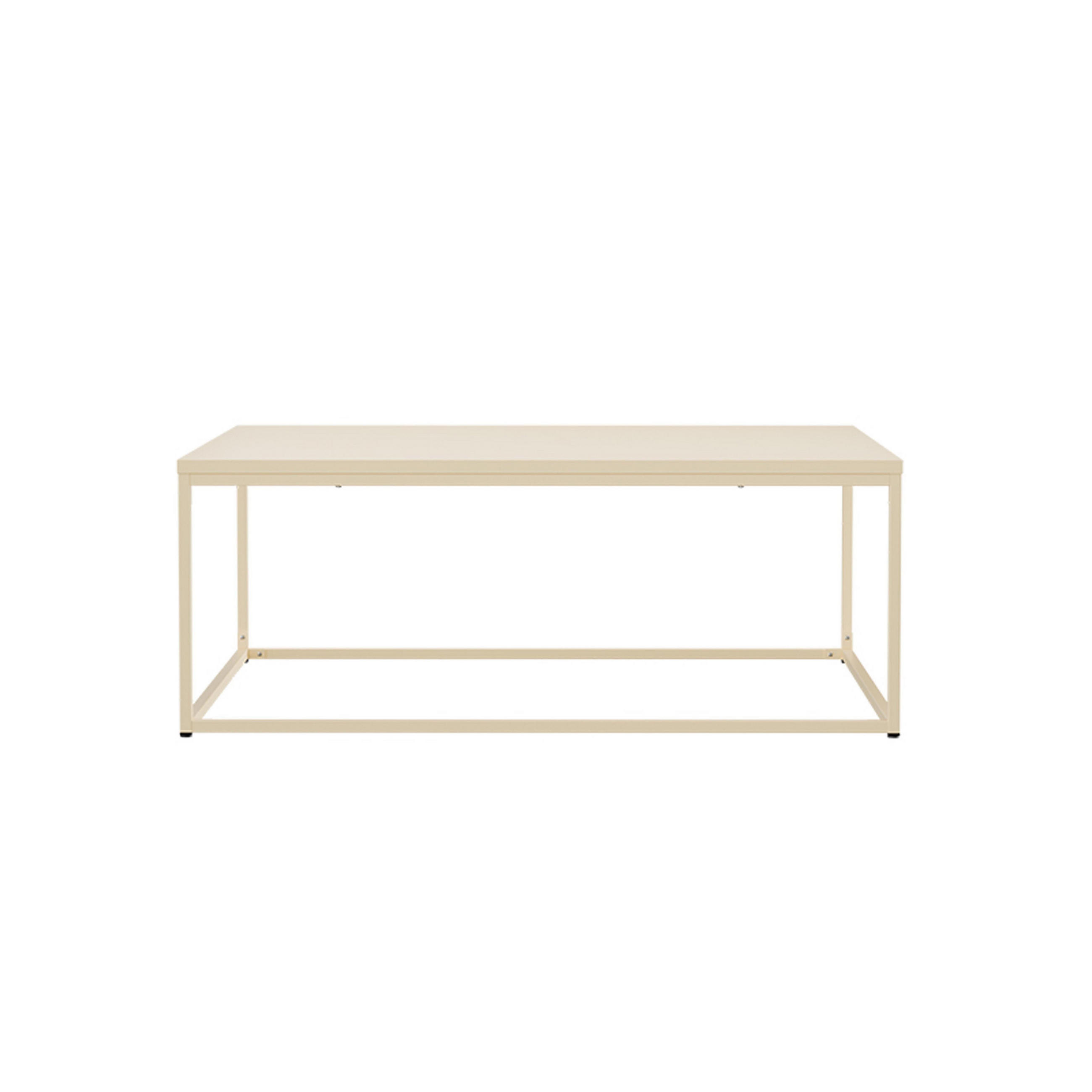 COUCHTISCH 120 cm, Ekru - Weiß, Metall (90/90/35cm) - Oviala