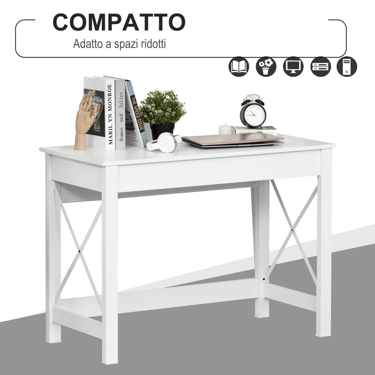 BÜROTISCH Weiß 1 Stück - Weiß, Holzwerkstoff (50/105/76cm) - GiPP