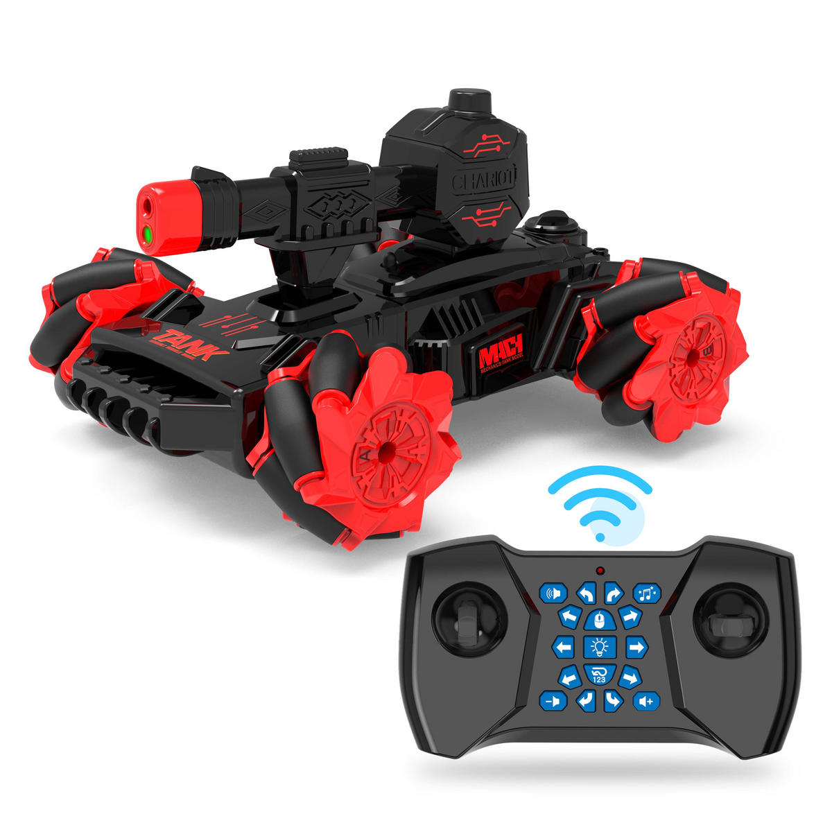 RC-PANZER-TANK Spielzeug Zweier-Set mit authentischen Qualm und LED Duell-Modus 360° Movement - Schwarz, Kunststoff (22/17/13cm) - Northpoint