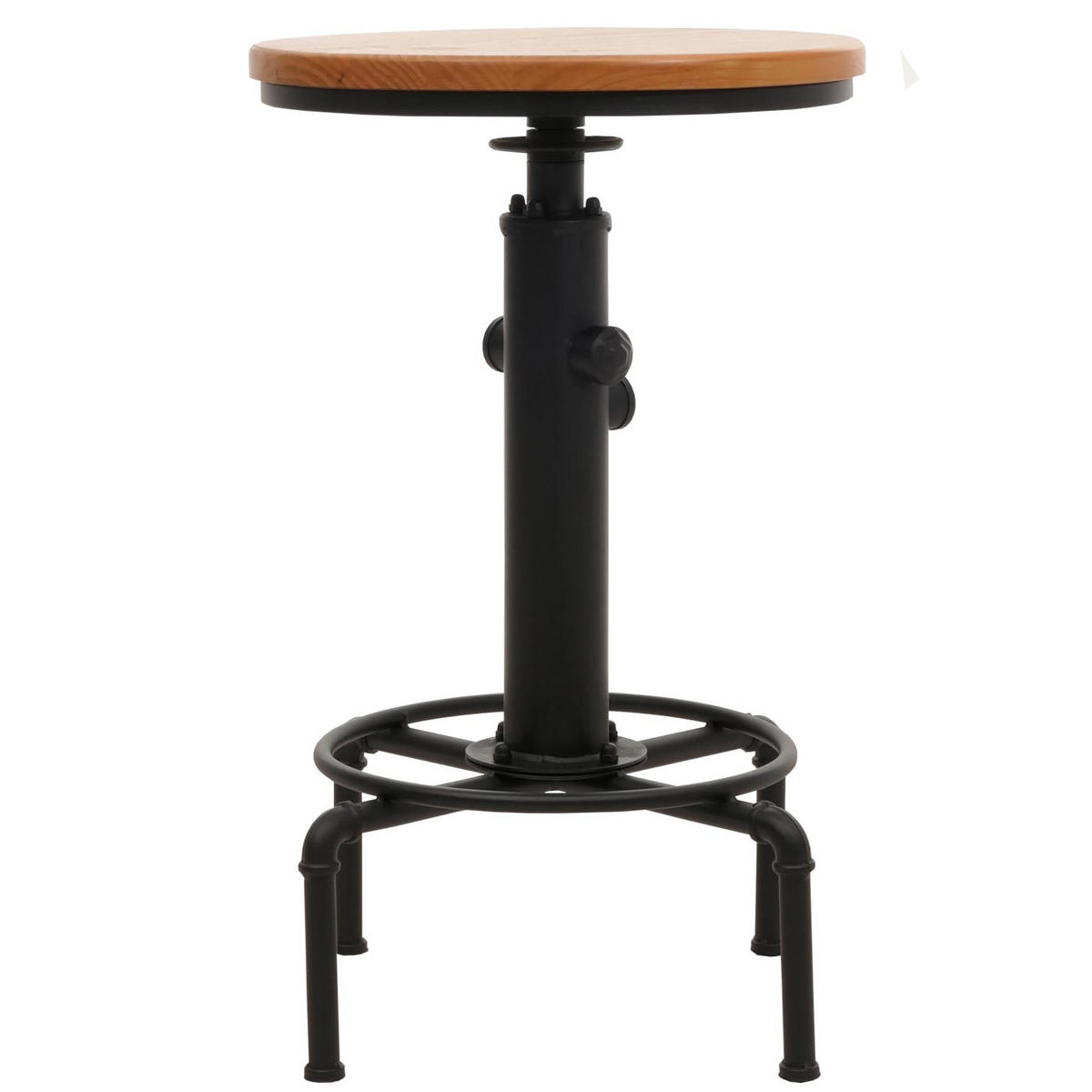 BARTISCH rund Schwarz, Beige - Beige/Schwarz, Holz (50/104/50cm) - MCW