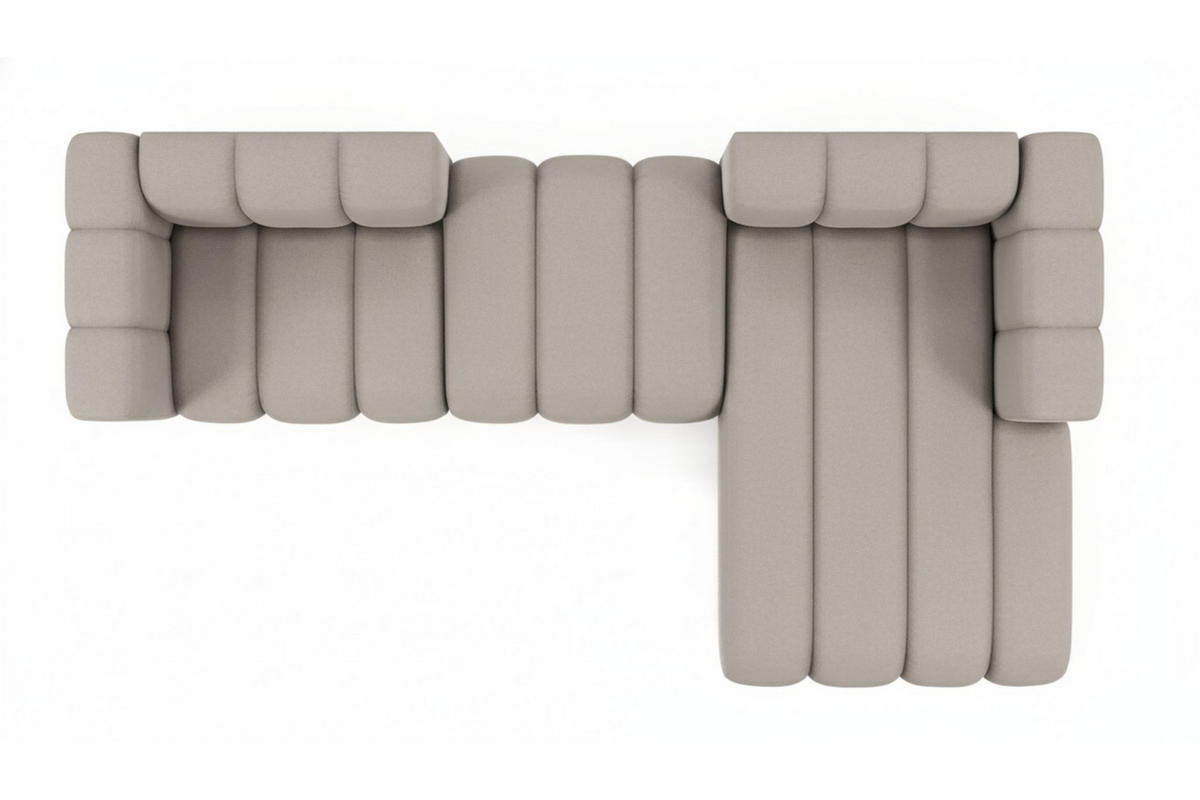 ECKSOFA L-Form Grand L 319 cm, Veloursstoff Salvador, Grau, Rechts - Grau, Holz (319/179cm) - Kaiser Möbel