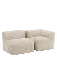 SITZSACK-SOFA 2-tlg.: Ecksessel, Sessel - Beige, Textil (195/68/100cm) - icon