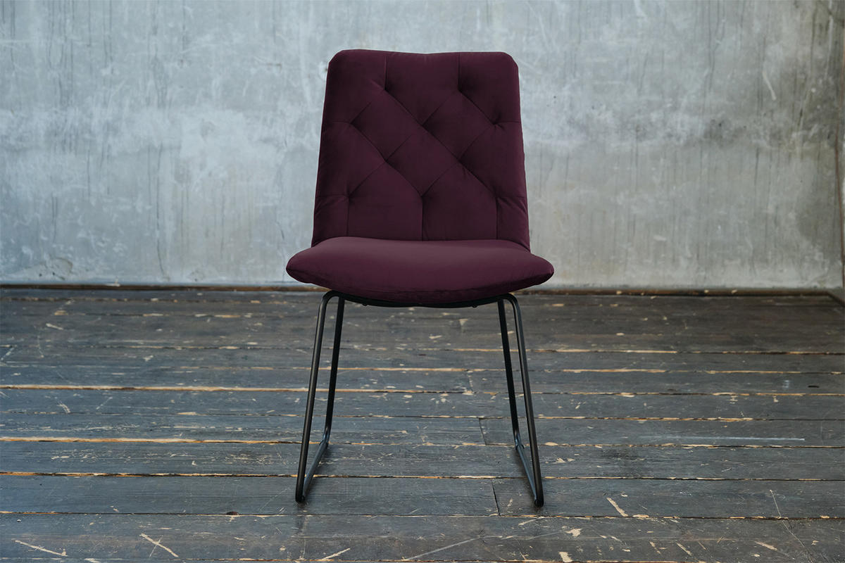 STUHL NEW CHARME Violett Velvet - Violett, Textil (52/87/66cm) - KAWOLA