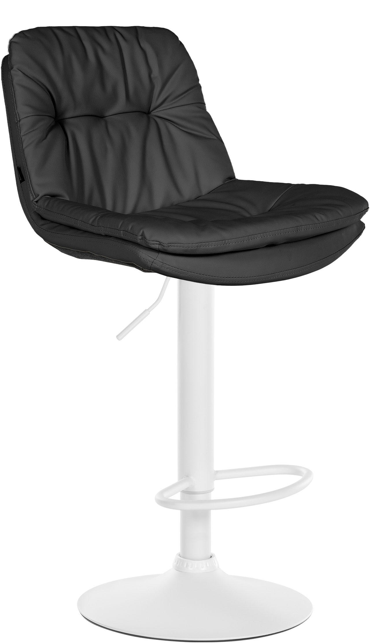 BARHOCKER Laurel 46x54x92-113 cm schwarz - Schwarz, Leder (46/92/54cm) - furnicato
