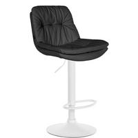 BARHOCKER Laurel 46x54x92-113 cm schwarz - Schwarz, Leder (46/92/54cm) - furnicato