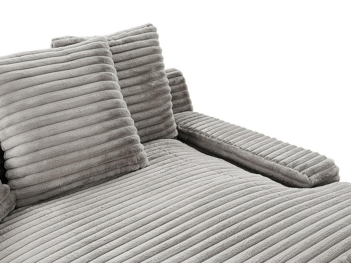 RECAMIERE ohne Schlaffunktion - 1 Person, 2 Personen - Samt, Stoff - Grau - - Grau, Textil (163/95/168cm) - Vente-Unique