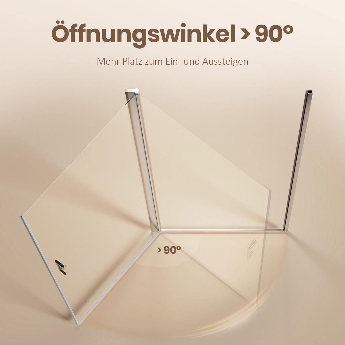 DUSCHTRENNWAND Drehfalttür Chrom 80/195 cm - Chromfarben, Glas (80/195cm) - EMKE