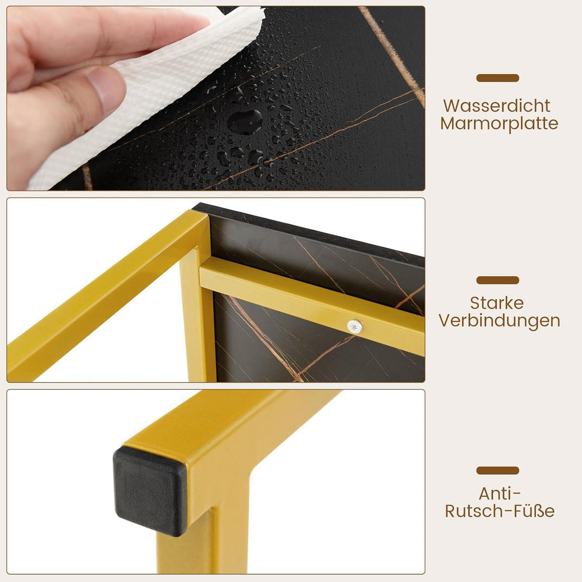 KONSOLENTISCH 89cm Schwarz - Schwarz, Holz (120/32/89cm) - COSTWAY