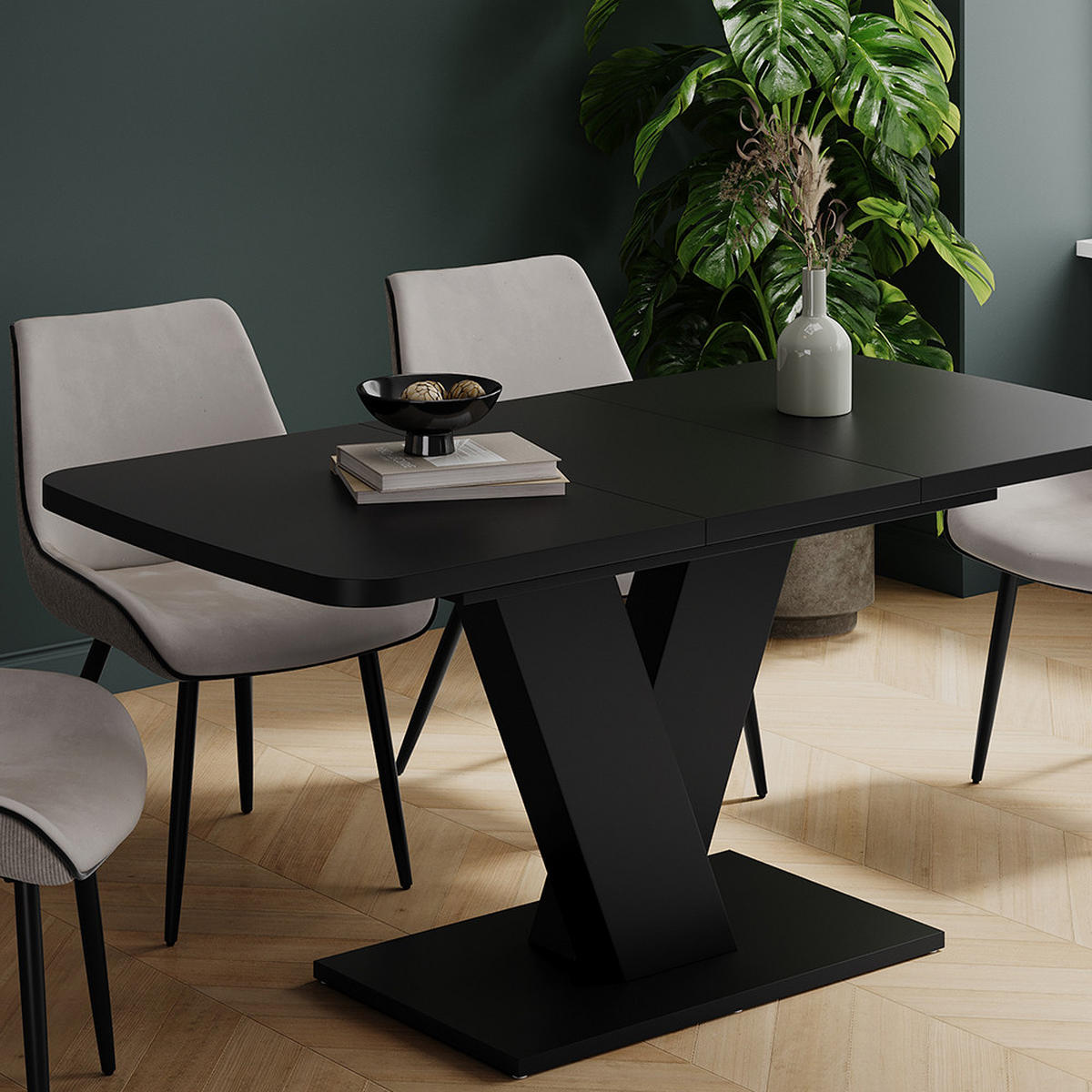 JEDÁLENSKÝ STÔL Fenaro čierna - čierna, kompozitné drevo (80/120/77.4cm) - Vicco