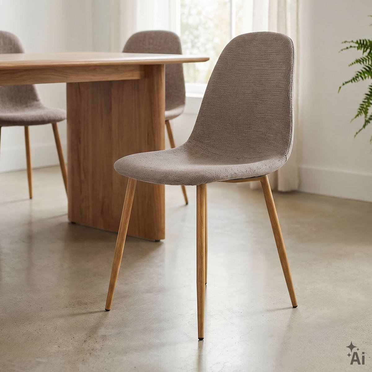 ESSZIMMERSTUHL PUNTA 4er-Set greige - Greige, Textil (45/86/53cm) - IDIMEX