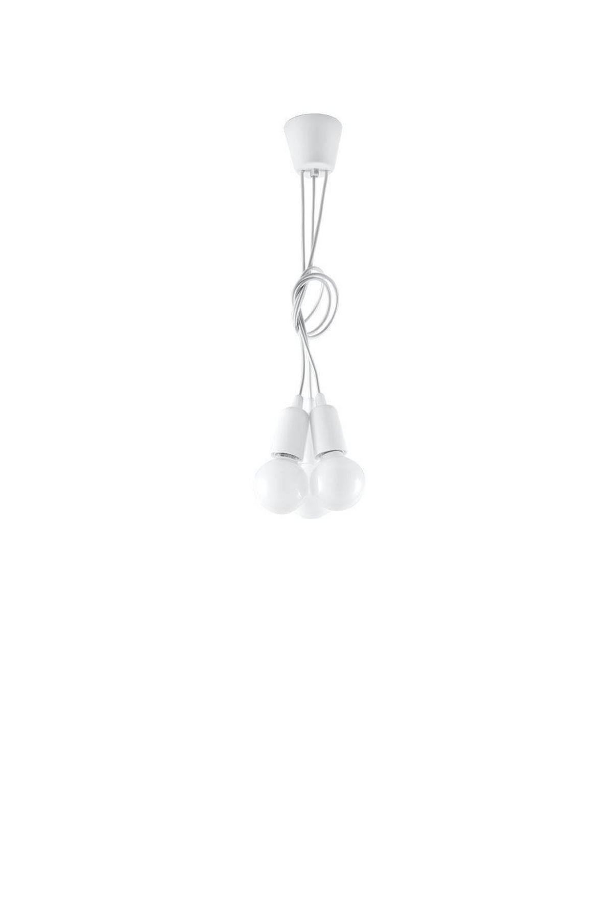 PENDELLEUCHTE Kunststoff Weiß 3-flammig - Weiß, Kunststoff (15/16/90cm) - Sollux Lighting