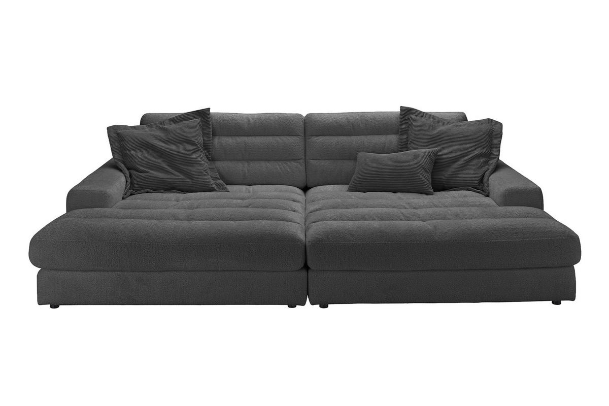 BIG SOFA LANA Schwarz Webstoff - Schwarz, Textil (296/83/178cm) - KAWOLA