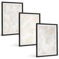 BILDER SET 3er Set - 40x60 cm Schwarzer Rahmen - Pastellfarbene Marmorstrukturen - Schwarz, Kunststoff (40/60cm) - TULUP