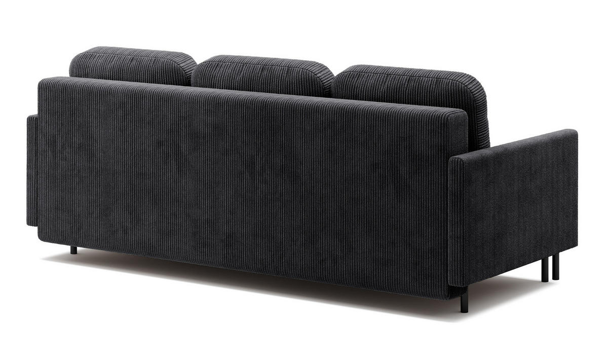 SCHLAFSOFA Hamiel Graublau Cordbezug 212 cm - Dunkelgrau/Schwarz, Holz/Textil (212/87/97cm) - Selsey