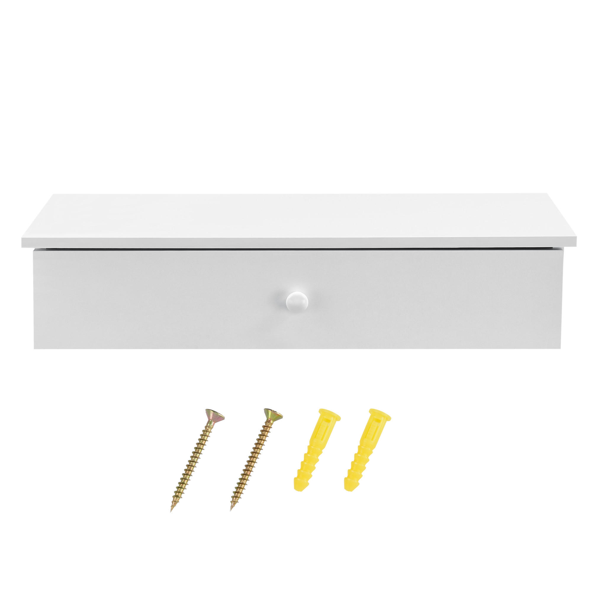 Thumbnail - [en.casa] Wandregal, Weiß, Holzwerkstoff, 60x12.6x24 cm, Wohnzimmer, Regale, Wandregale