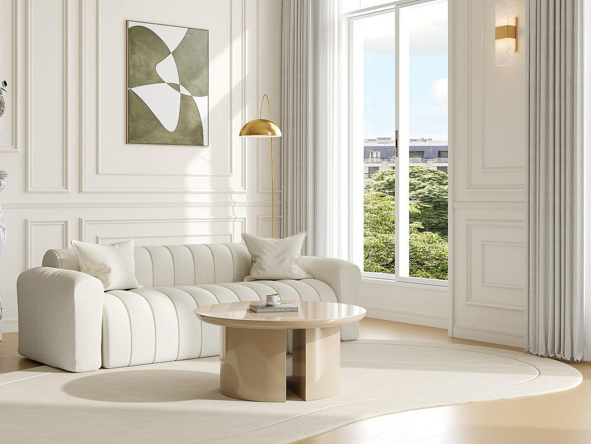 COUCHTISCH - 90 cm x 90 cm - holz - beige Derlali - Beige, Holz (90/90/40.5cm) - Vente-Unique