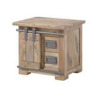NACHTTISCH Mango 50x40x45 whitewash lackiert RAILWAY #3012 - Beige, Holz (50/45/40cm) - Massivmoebel24