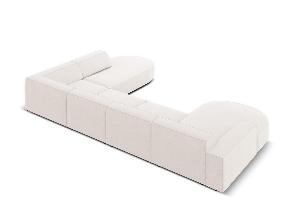 PANORAMASOFA rechts Jodie aus strukturiertem Stoff leichtes beige 7 Sitzplätze - Beige, Textil (262/70/364cm) - Micadoni