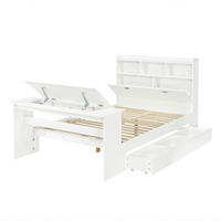 HOLZBETT 140/200 cm DE-32724 mit Klapptisch und Stauraum Weiß - Weiß, Holz (140/200cm) - ComfortXL