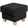 HOCKER Kasha Bezug Veloursstoff Buche natur / schwarz - Buchefarben/Schwarz, Kunststoff (54/48/54cm) - 58aufmkessel